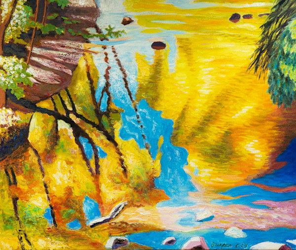 Yellow and Blue Stream by James Burpee, Image 1.
