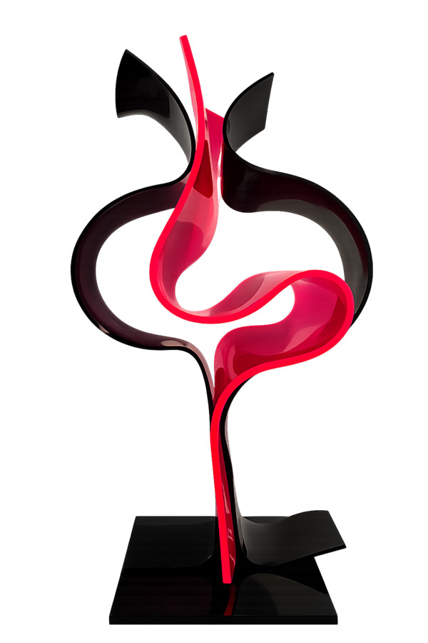 Licht in Form Series Rotation Skulptur pink by Alex Huelbach