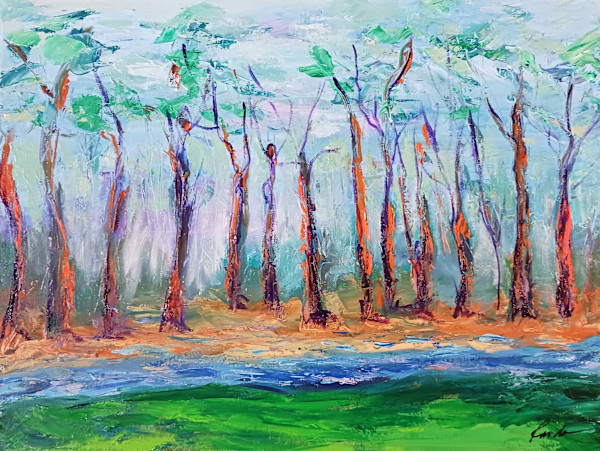 Misty Grove in Vibrant Motion by Ronda Richley, Image 1.