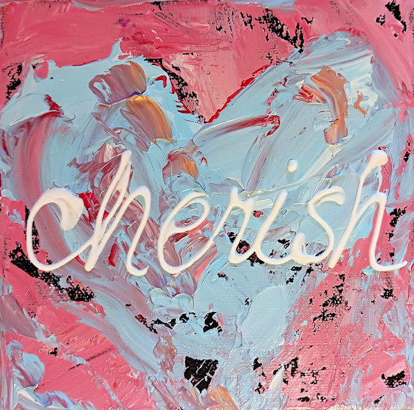 Cherish blue on pink by Ronda Richley