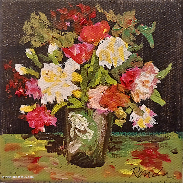 Mini Vase of Flowers by Ronda Richley