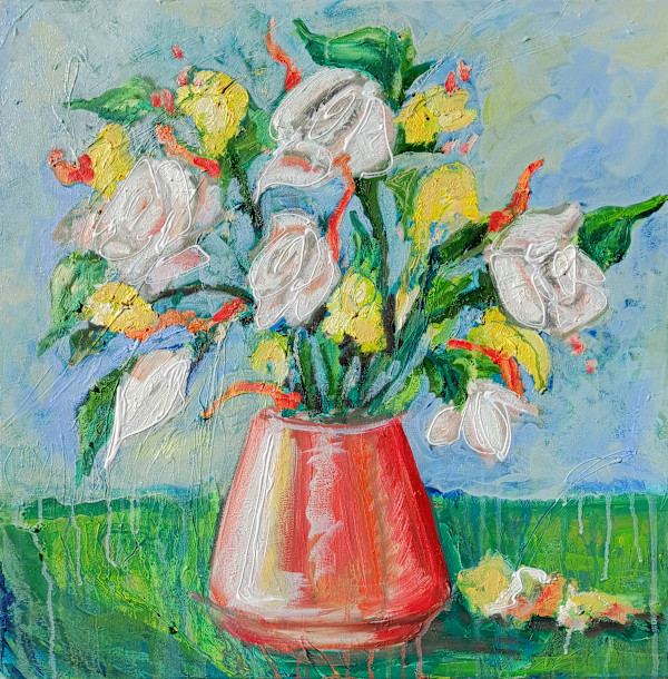 Radiant White and Yellow Bouquet by Ronda Richley