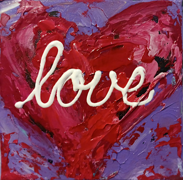Love red on purple by Ronda Richley