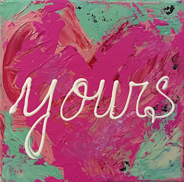 Yours pink on green by Ronda Richley