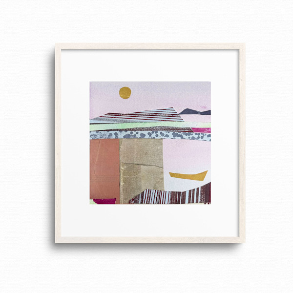 Golden Boat - Original 6in x 6in Collage, Shilo Ratner by Shilo Ratner