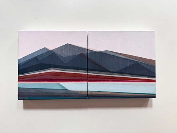 That Time of Night – 10x20 Original Geometric Diptych Painting | Shilo Ratner by Shilo Ratner, Image 1.