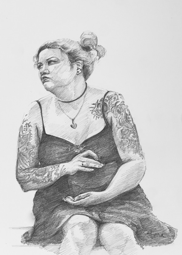 Lady with Tattoos by Hima  Jain