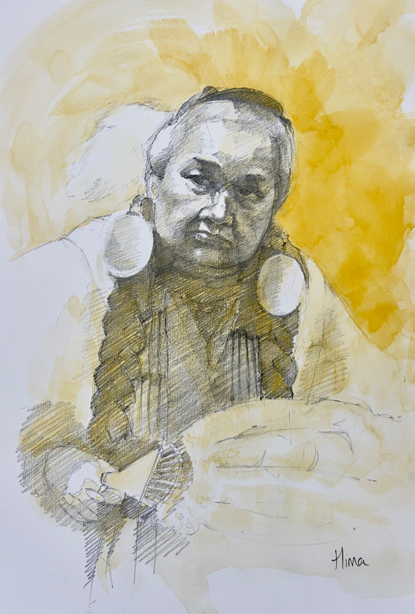 Native Elder with Large Earrings by Hima  Jain, Image 1.