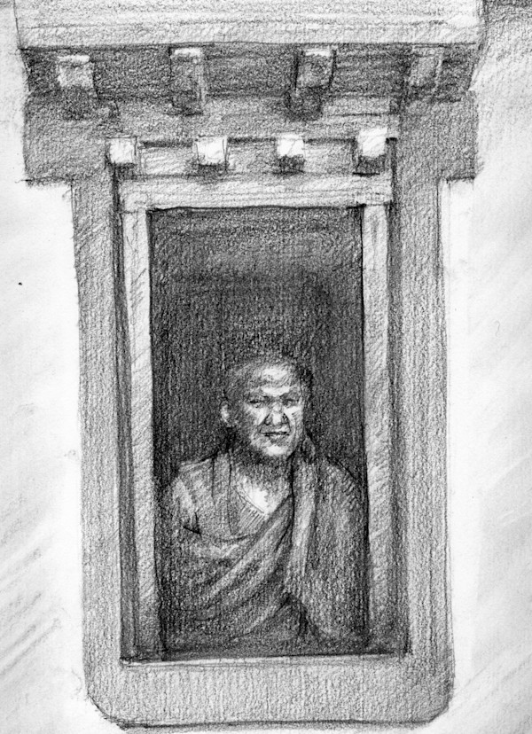 Monk at Hemis Monastery by Hima  Jain, Image 1.