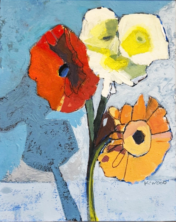 Flowers on Blue by Kimberleigh Wood, Image 1.