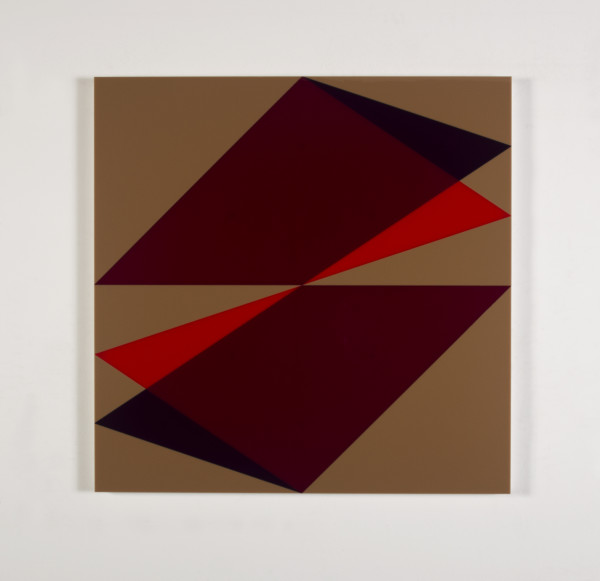 Composition in 2793 Red, 2240 Maroon, and 2287 Purple on L-257 Khaki by Brian Zink