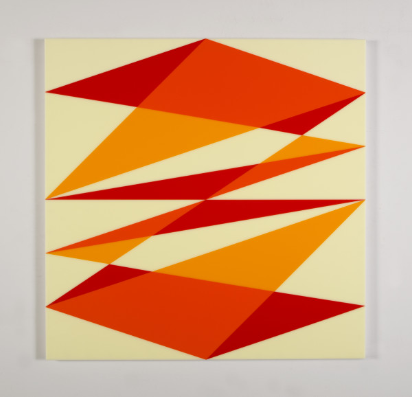 Composition in 2016 Yellow, 2119 Orange, and 2662 Red on 2146 Ivory by Brian Zink