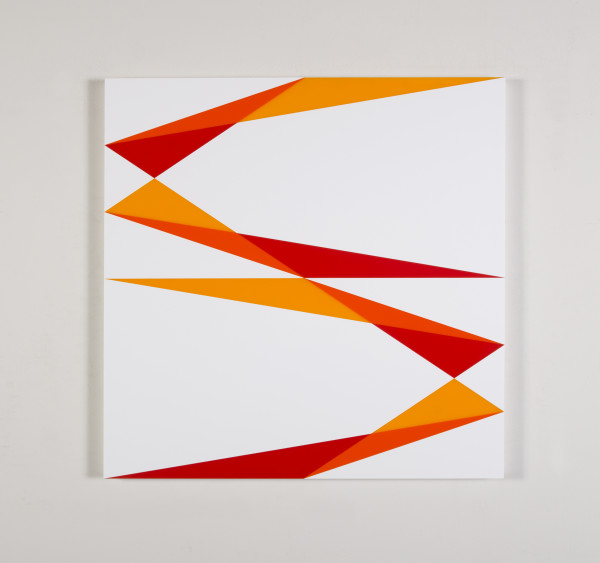 Composition in 2016 Yellow,  2119 Orange, and 2662 Red on 3015 White by Brian Zink