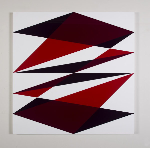 Composition in 2793 Red, 2240 Maroon, and 2287 Purple on 3015 White by Brian Zink