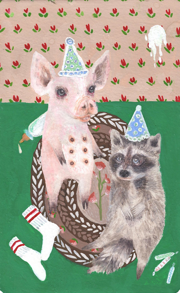 pig raccoon birthday by Ashley Ivye, Image 1.