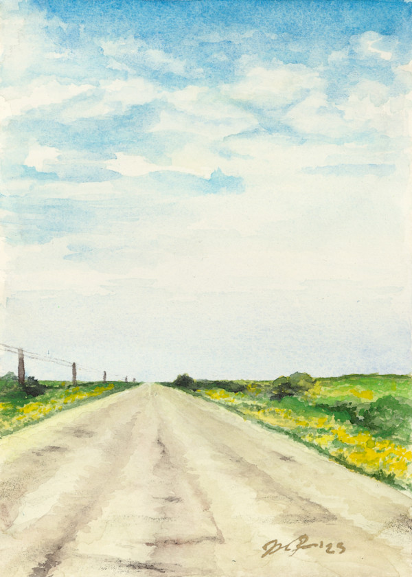 Telephone Road, Outside Midland by Marjorie Parker, Image 1.