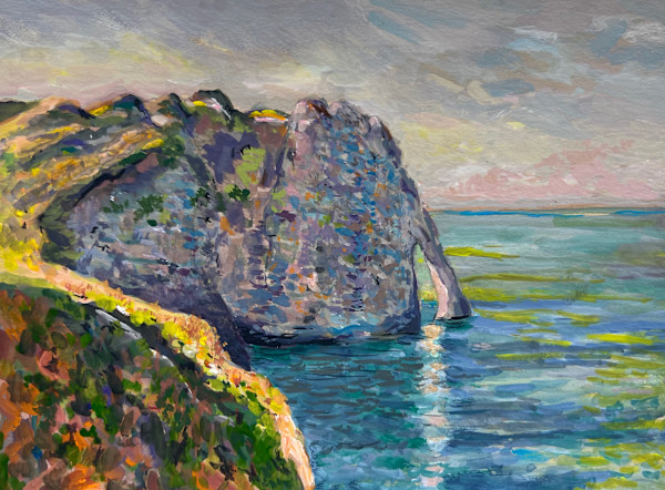 After Monets’s “The Cliff and the Porte d'Aval” 1889 by Susan Lynne Peters, Image 1.