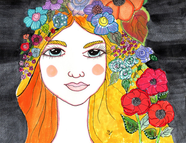 In Bloom mixed media artwork by Lisa Casineau by Lisa Casineau, Image 1.