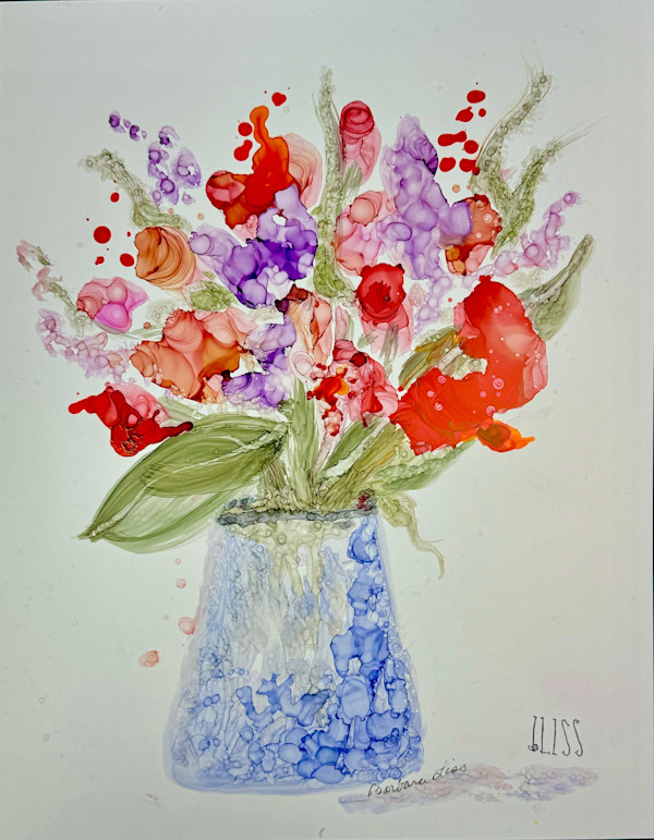 Blue Vase Bouquet by Barbara Liss