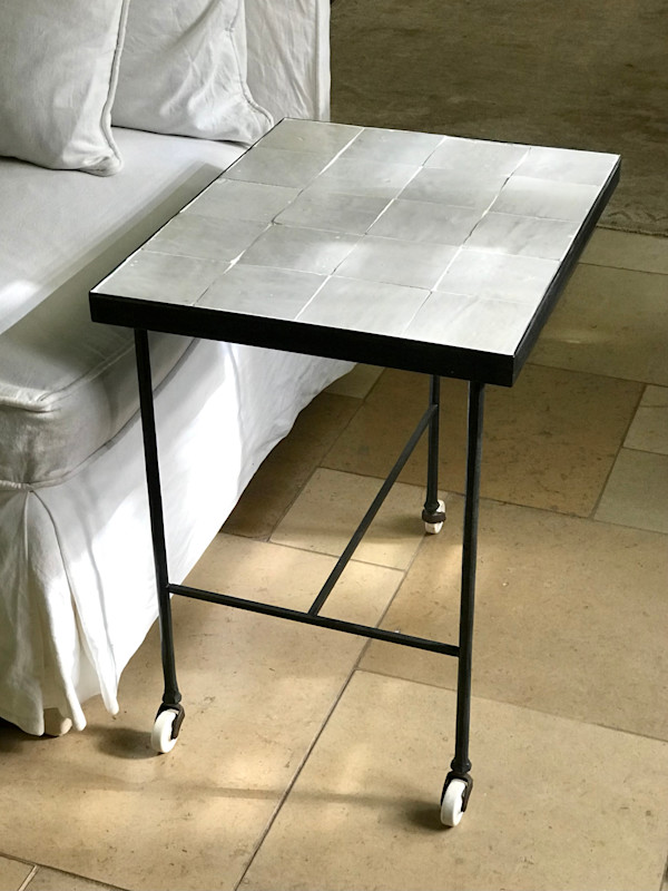 White Caster End Table by reworksHome, Image 1.