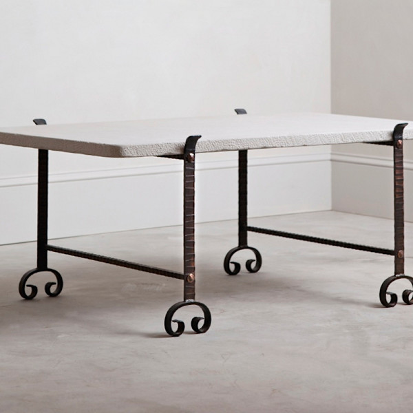 Scored Metal Coffee Table by reworksHome, Image 1.