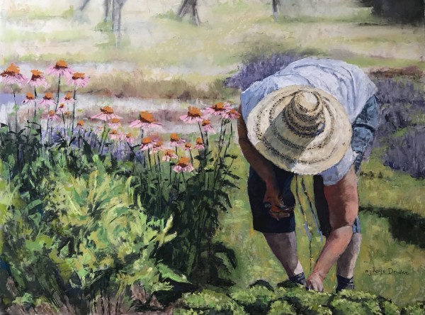 Gardening in the Lavender Labyrinth II by Mary Jo Roys Drueke