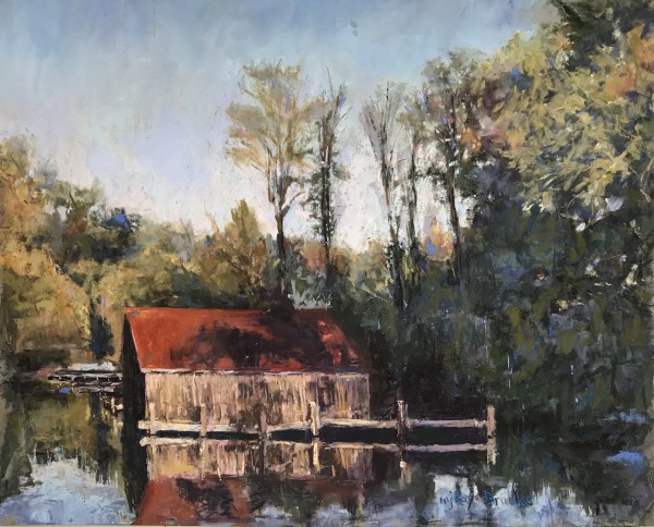 Boathouse in the Afternoon Sun by Mary Jo Roys Drueke