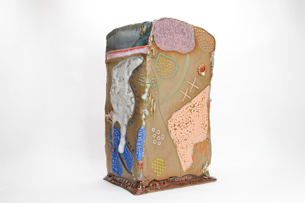 Hand Built Angular Vase by Danielle Bourland, Image 4.