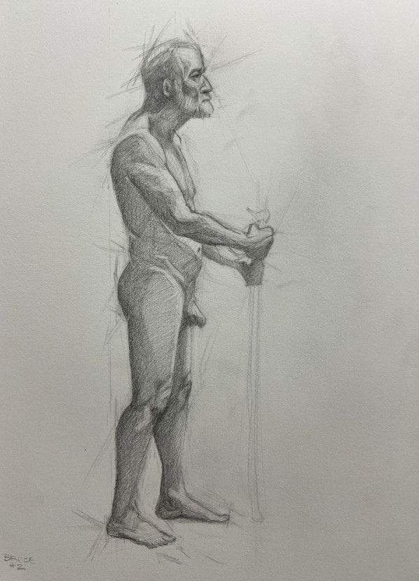 Male Standing with Staff by Maura Rogers, Image 1.