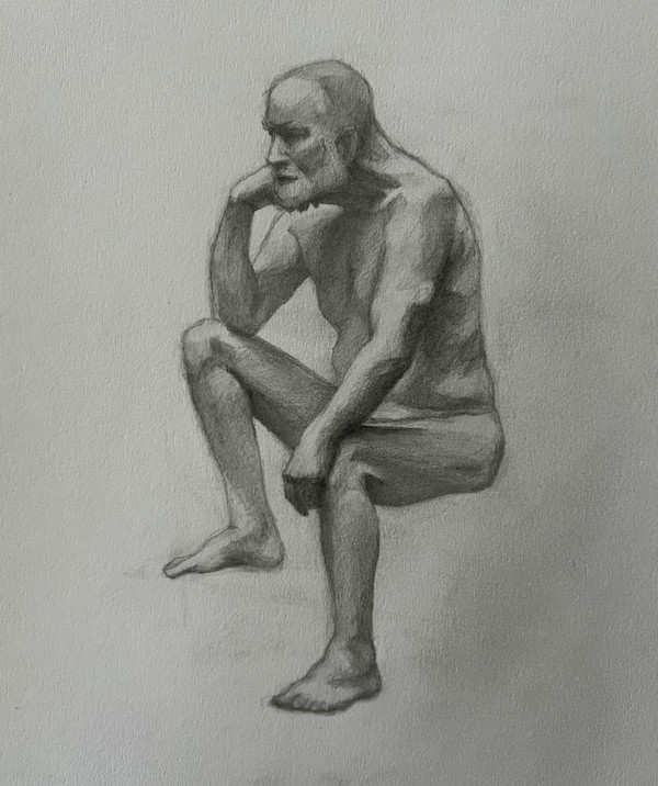 The Thinker - Pencil by Maura Rogers, Image 1.