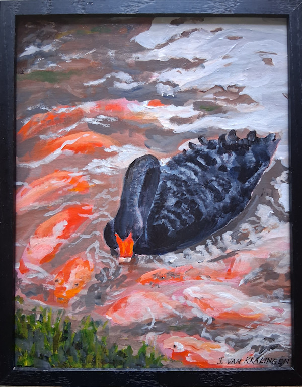 Swan and Koi Fish by Joan van Kralingen, Image 1.