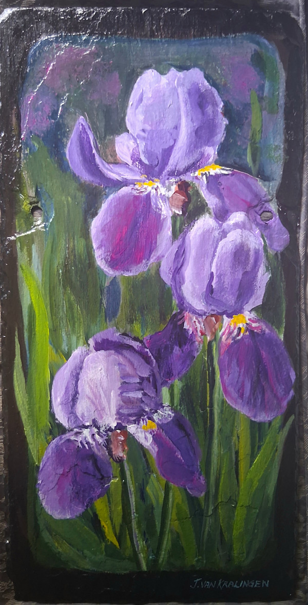 Purple Irises by Joan van Kralingen, Image 1.