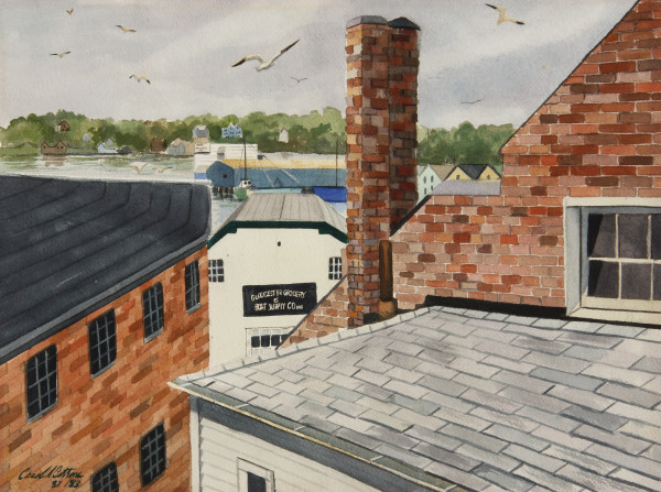 Gloucester Rooftops (aunt anna's) by Carol Cottone-Kolthoff