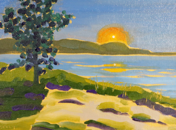 Sunset over good Harbor Bay by Judy Kelly