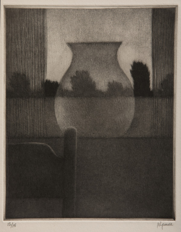 Chair, vase, & curtains by Robert Kipniss