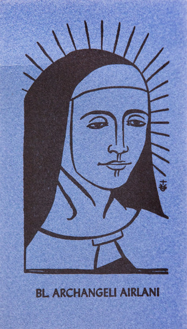 Untitled (Holy Cards--BL Archangeli Airlani) by Constance Mary Rowe also known as Sister Mary of the  Compassion, O.P.