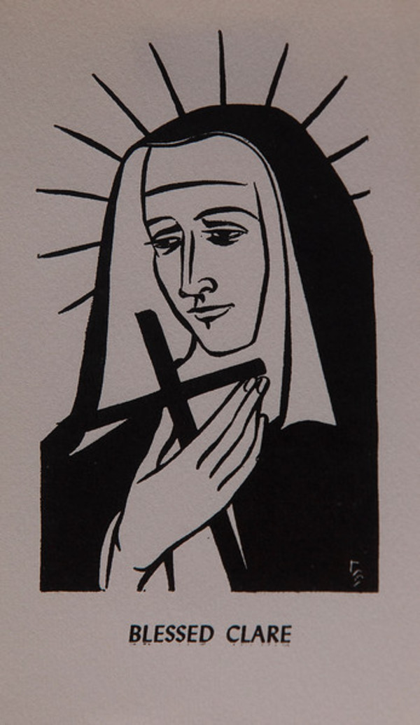 Untitled (Holy Cards--Blessed Clare) by Constance Mary Rowe also known as Sister Mary of the  Compassion, O.P.