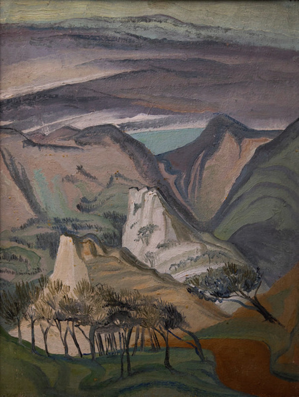 Untitled (landscape--oil) by Constance Mary Rowe also known as Sister Mary of the  Compassion, O.P.