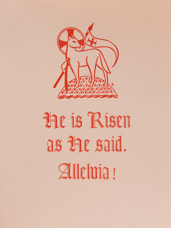 Untitled (Holy Cards--"He is Risen...") by Constance Mary Rowe also known as Sister Mary of the  Compassion, O.P.