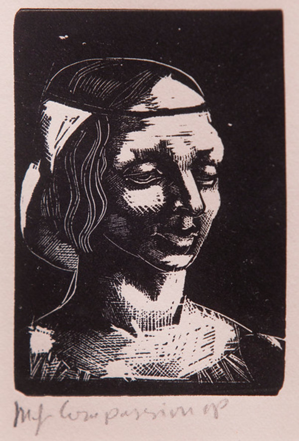 Untitled (Head of Woman) by Constance Mary Rowe also known as Sister Mary of the  Compassion, O.P.