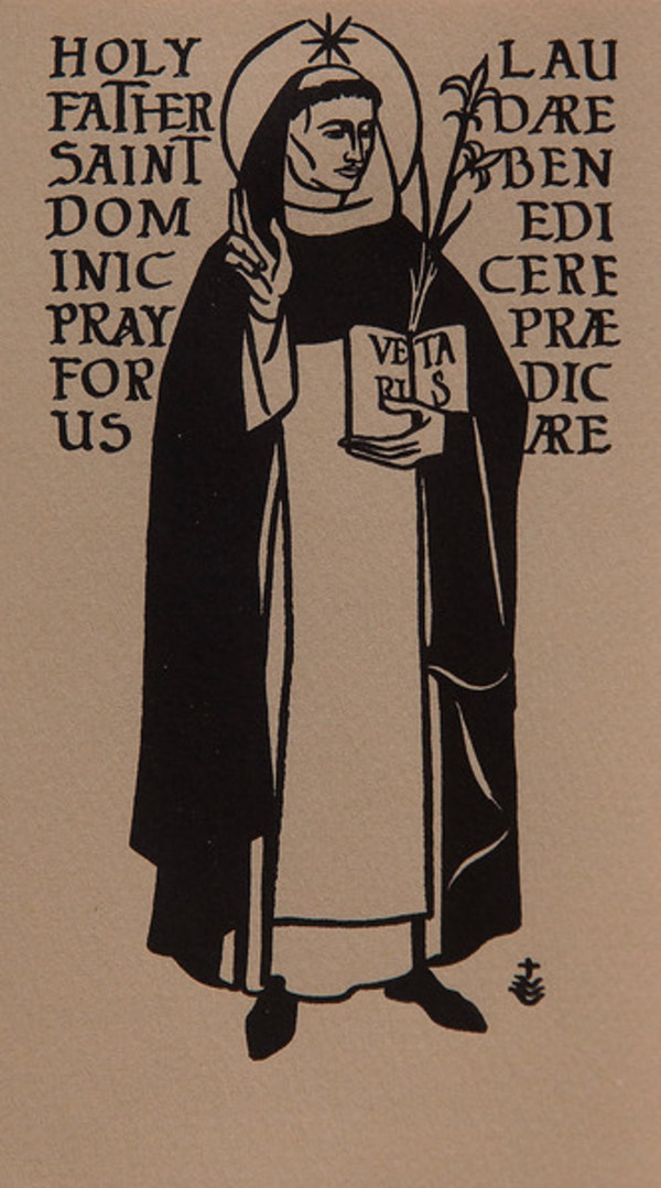 Untitled (Holy Cards--Holy Father Saint Dominic Pray for us) by Constance Mary Rowe also known as Sister Mary of the  Compassion, O.P.