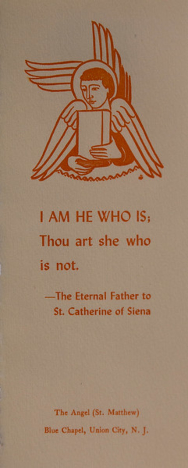 Untitled (Holy Cards--"I am He who is...") by Constance Mary Rowe also known as Sister Mary of the  Compassion, O.P.