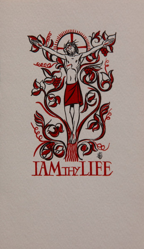 Untitled (Holy Cards--I am thy life 3) by Constance Mary Rowe also known as Sister Mary of the  Compassion, O.P.