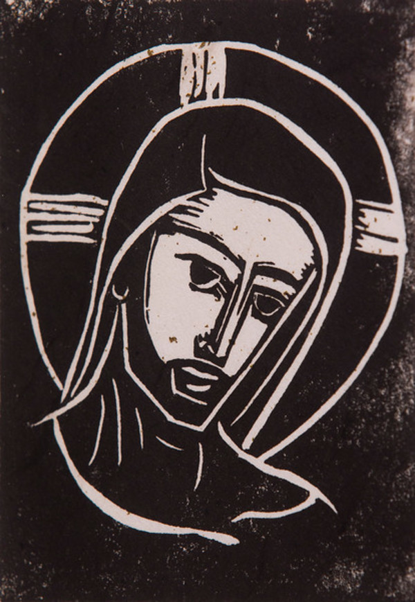 Untitled (Jesus--Solid Black Ink on White Paper) by Maria Immaculata Tricholo also known as  Sister Mary Gemma of Jesus Crucified, O.P.