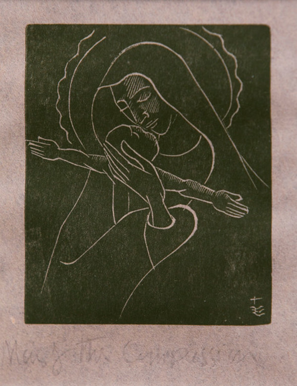 Untitled (Mary with Jesus Arms Out Straight) by Constance Mary Rowe also known as Sister Mary of the  Compassion, O.P.