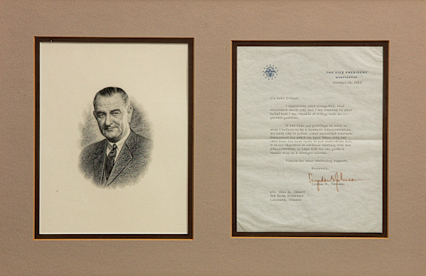Untitled (Lyndon B. Johnson "Thank you" Letter) by Artist Unknown, Image 1.