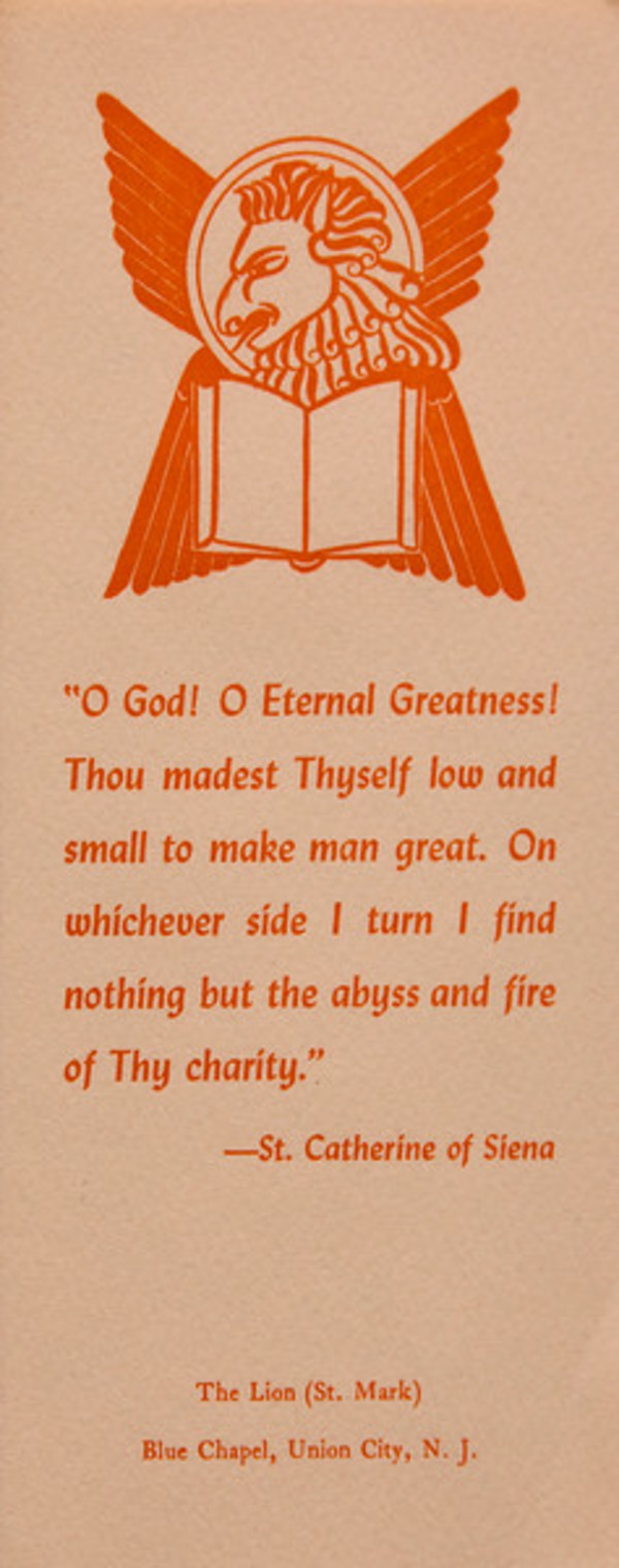 Untitled (Holy Cards--"O God! O Eternal Greatness...") by Constance Mary Rowe also known as Sister Mary of the  Compassion, O.P.
