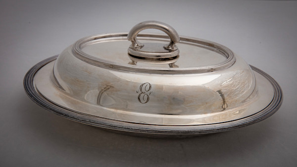 Untitled (Vintage Silver Oval Serving Dish) by Artist Unknown