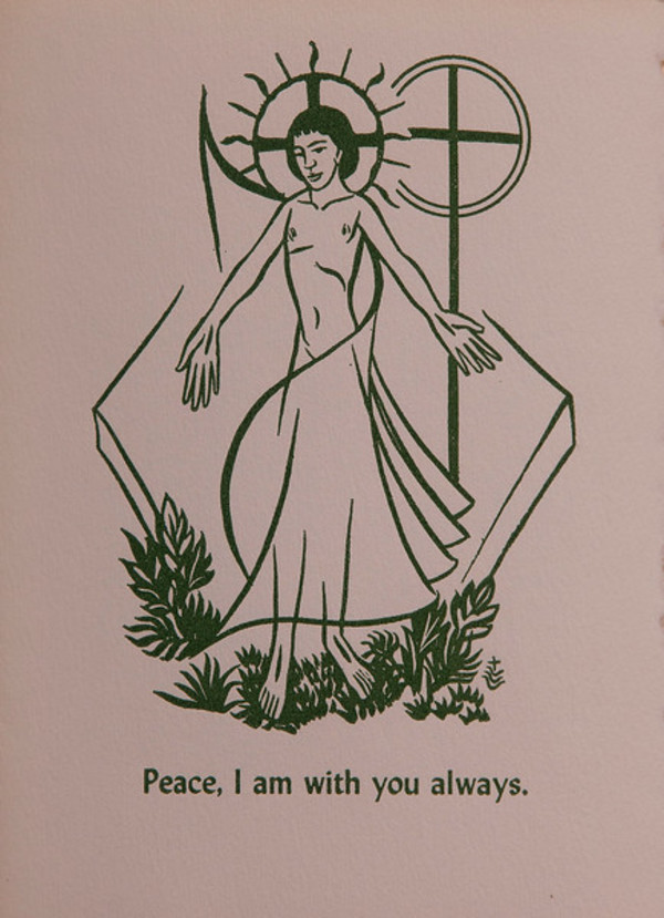 Untitled (Holy Cards--"Peace, I am with you...") by Constance Mary Rowe also known as Sister Mary of the  Compassion, O.P.