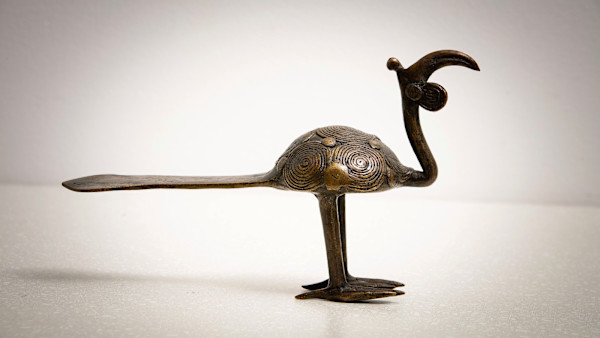 Untitled (Ashanti-Dogon Bronze Sculpture of a Peacock) by Artist Unknown
